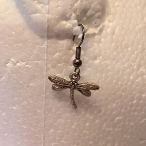 Silver Toned Dragonfly Drop Hook